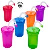 Kicko Neon Sipper Cups - 5.5 Inch - 12 Oz. - Colorful Neon Cups with Lids and Straws - School Events, Themed Parties, and Birthday Celebrations - Party Supplies | 12 Pack