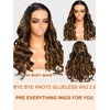 Nadula Bye Bye Knots Glueless Pre Everyting Wig Balayage Brown Body Wave 7x5 Pre Cut HD Lace Front Wigs Human Hair Pre Plucked Bleached Knots Ready to Go Highlight Ombre Wig 150% Density 16inch