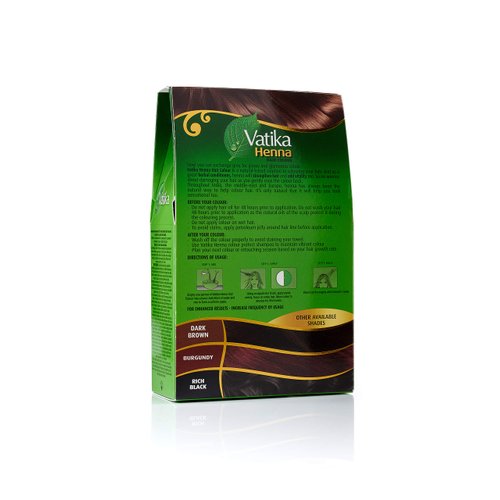 Dabur Vatika Henna Hair Color - Henna Hair Dye, Henna Hair Color and Conditioner, Zero Ammonia Henna for Strong and Shiny Hair, 100% Grey Coverage, 6 Sachets X 10g (Natural Brown)