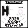 Black Happy New Year 2025 Balloons, 16 Inch 2025 Foil Number Balloons, 2025 New Years Decorations for New Years Eve Party Supplies 2025 New Years Eve Décor