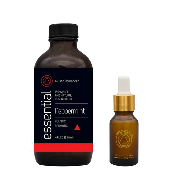 Peppermint 4oz and 0.5oz Essential Oil Set (two bottles, one of 4 OZ. and the other of 0.5 OZ.)
