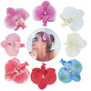 AMCAMI 8 PCS Orchid Flower Hair Clips for Hair Orchid Hair Clips Hawaiian Flower Hair Clips Flower Hair Clips for Women Flower Clips for Hair Flower Hair Accessories Orchids Artificial Flowers