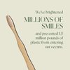 Kids Biodegradable and Eco-Friendly Bamboo Toothbrush 12-Pack - BPA Free Soft Bristle - Dentist-Approved and All-Natural with "Brush Smile Repeat" Etched on Handles by Plus Ultra