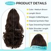 Leterly Ponytail Extension,15" Drawstring Ponytail Hair Extensions Short Wavy Pony Tail Natural Curly Soft Synthetic Hairpiece for Women Medium Brown