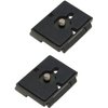 Quick Release Plate, Tripod Quick Release Plate Fit for Manfrotto 200pl-14 Rc2 Camera Tripod Head (Pack of 2) Black