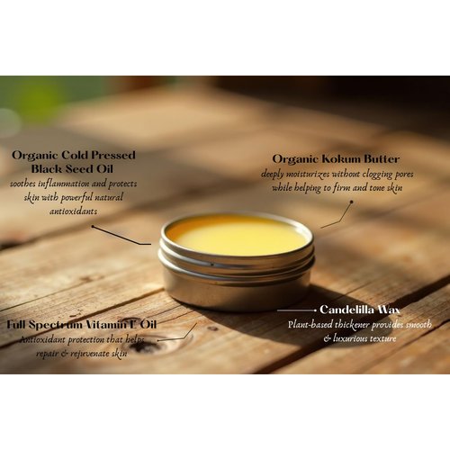 Organic Black Seed Oil Balm - Nigella Sativa | Vegan Skin Repair Ointment for Dry, Irritated Skin | Handcrafted Herbal Remedy | Non-GMO, Chemical-Free | Made in The USA