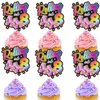Roller Skate 8th Birthday Cupcake Toppers 18-PC Set - Lovely Roller Skate Themed Birthday Party, Retro Roller Skate Themed Party, or Disco Ball Party Decoration for Boys or Girls - LIANGSS
