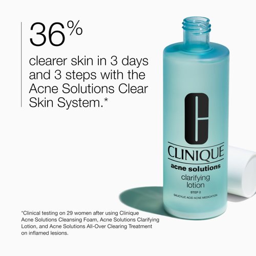 Clinique Acne Solutions Clarifying Lotion Exfoliating Facial Toner With Salicylic Acid | Reduces Oil + Unclogs Pores, 6.7 fl. oz.