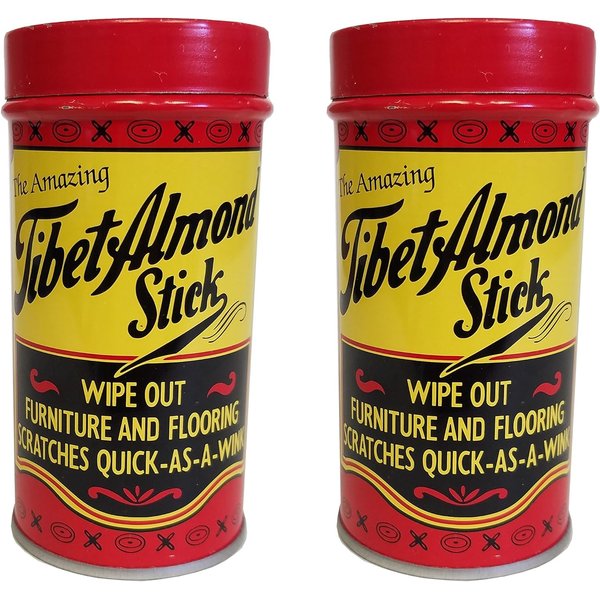 Tibet Almond Stick The Original Wood Surface Scratch and Stain Remover (Pack of 2) - Made in The USA
