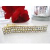 Generic Crystal hair barrette alligator clip bridal clip bridal barrette (Primary color: Gold), 1 Count (Pack of 1)