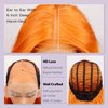 BLL Lace Front Ginger Wig, Body Wave Synthetic HD Lace Front Wigs 13x6 Pre-Plucked Glueless Wig Free Part Ginger Orange Lace Front Wigs For Black Women