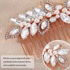 Foyte Crystal Wedding Hair Comb Pearl Bride Headpiece Rose Gold Rhinestone Hair Piece Bridal Side Hair Accessories for Women and Girls
