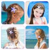 Amabro 6 Pcs Starfish Hair Clips, Glitter Sea Star Hair Barrettes Starfish Hair Accessories Sequins Snap Hair Clip Beach Sea Star Hairpins for Women Girls(Pink, Purple, White)