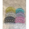 Generic Transparent iridescent clear diamond cut design double grip acrylic hair claw (Primary color: Gray), 1 Count (Pack of 1)