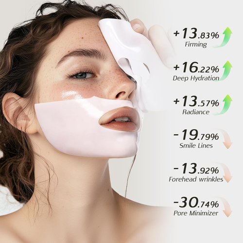 ZMbeauty Collagen Face Mask, Bio-Collagen Mask Overnight for Skin Care, Anti-Wrinkle Facial Sheet Mask with 9 Peptides for Elasticity & Moisturizing, Collagen Night Wrapping Mask, 4 Pcs