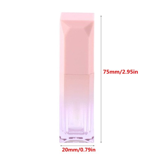 Healthcom 10Pcs 5ml Gradient Pink Empty Lip Gloss Tubes Plastic Mini Refillable Lip Balm Lipstick Bottle Lip Glaze Tube with Wand Travel Pipe Vials DIY Beauty Makeup Cosmetic Container Jar Pot Lip Oil