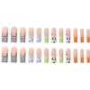 Foccna Long Press on Nails Pink Square French Fake Nails Summer Nails Purple Full Cover Bling Acrylic False Rhinestone Nails 3D Flower Design Square Nails for Women and Girls 24PCS (Square Nails 5)