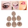 Focket 7PCS Soft Piercing Practice Model, Silicone Ear Model Flexible Model Body Parts Tongue Model Eyes Model Mouth Model Nose Model Navel Model for Jewelry Display Teaching Tool (Dark Skin Color)