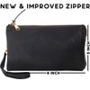 Small Vegan Leather Wristlet Clutch Purse - Crossbody Purse for Women with Wallet