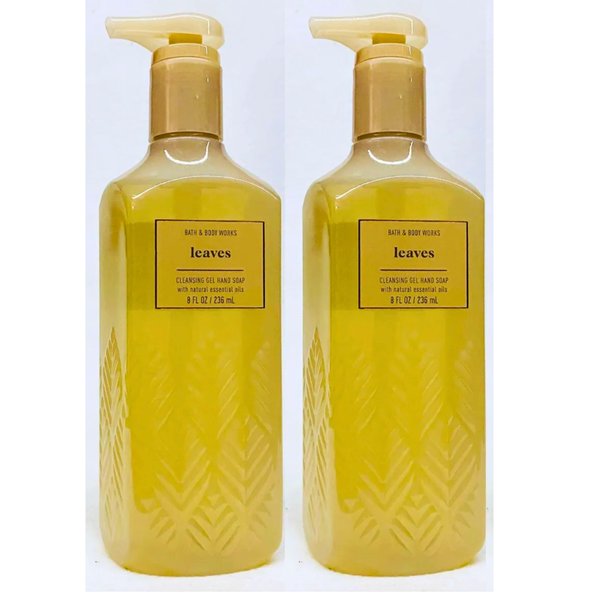 Bath & Body Works Cleansing Gel Hand Soap, Pack of 2, 8oz Each Bottle (Leaves)