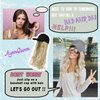 AynnQueen Baseball Cap with Hair Extensions for Women Adjustable Hat with Synthetic Wig Attached 24inch Long Wavy Hair Black Baseball Cap (Ash Blonde)