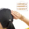 6Pcs Metal Chain Bracelet Hair Ties Elastic Hair Ring Ropes Hair Jewelry Accessories Ponytail Holders Bracelet Hair Ties With Beige Black Elastic, 3pcs Gold and 3pcs Silver