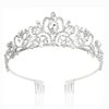 Silver Crystal Tiara and Crown for Women Girls Rhinestone Princess Crowns for Little Girls Wedding Tiara with Combs Tiaras for Women Hair Accessories for Wedding Prom Birthday Halloween Costume Cosplay