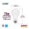 LUNO A19 Dimmable LED Bulb, 11W (75W Equivalent), 1100 Lumens, 4000K (Neutral White), Medium Base (E26),UL & Energy Star (4-Pack)