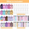 Empty Hand Sanitizer Holders Set 60pcs, Include 20 Portable Refillable Travel Bottle Container with Flip Cap, 20 Reusable Bottle Holders, 20 Wristlet Keychain