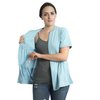 Inspired Comforts Mastectomy Recovery Shirt with Drain Pockets & Fasteners to Hold Drainage Tubes Light Blue