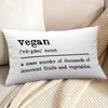 Decorative Throw Pillow Covers Vegan Noun Definition Farmhouse Pillowcase Decorations Cushion Cover for Home Living Room Bedroom 12x20 inch