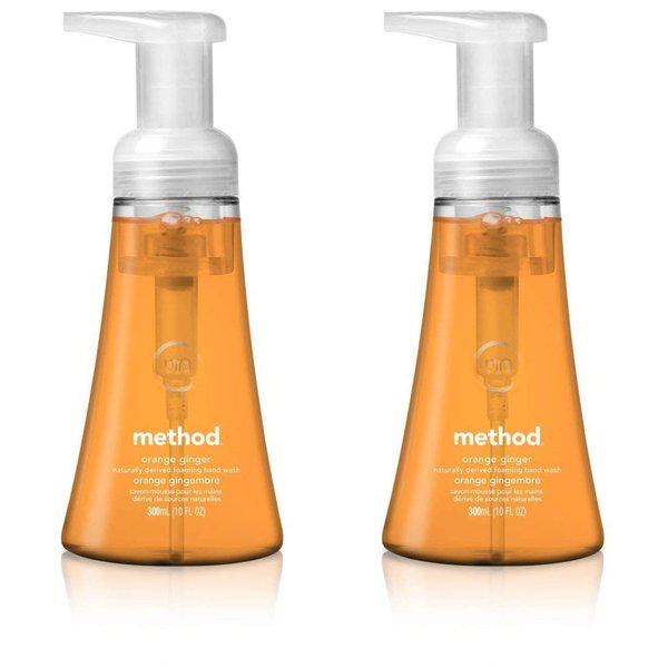Method Foaming Hand Wash, Orange Ginger 10 oz (Pack of 2)