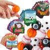 JOYIN 28 Packs Valentine's Day Mini Sport Fidget Spinner Balls with Gift Cards for Valentine's Party Favors,Valentine's Classroom Exchange Gift Cards,Fidget Spinner Soccer Balls for Kids Prizes