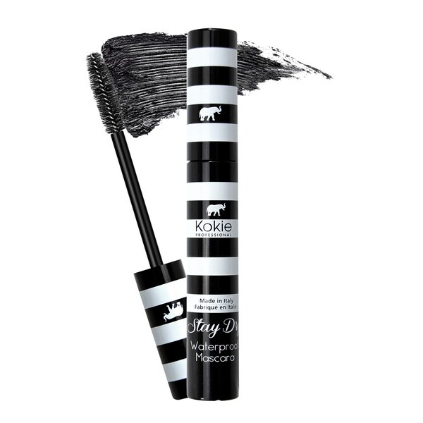 Kokie Cosmetics Stay Dry Waterproof Mascara, Waterproof Black, 0.32 Ounce
