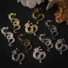 SILPECWEE 50pcs 3D Dragon Nail Charms for Acrylic Nails 3D Nail Art Charms Metal Nail Dragon Studs Alloy Nail Jewels Decorations for Nails Salon Accessories Craft Making