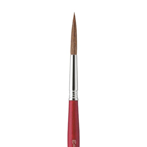 Escoda Bravo Series 6421 Artist Oil and Acrylic Paint Brush, Light Ox Hair, Long Round, Size 0