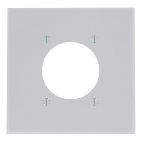 Leviton 80526-W Flush Mount 2 Gang Wallplate White-609070, 1-Pack, White