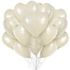 TONIFUL 30Pcs 18 Inch Cream White Heart Balloons Cream White Heart Shape Foil Mylar Balloons Decoration for Birthday Valentine's Day Wedding Bridal Shower Anniversary Engagement Party Supplies