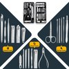 XIFEPFR Manicure Set - Cuticle Remover Cream, 19Pcs Nail Clipper Pedicure Kit, Professional Grooming Kit with Black Luxurious Travel Case, Stainless Steel Nail Kit for Men Women, Gifts for Women
