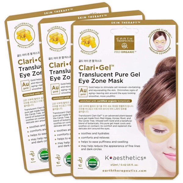 Earth Therapeutics ClariGel Eye Zone Mask - Gold - 3 Pack