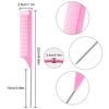 Patelai 12 Pcs Parting Comb for Braids Bulk, Rat Tail Comb for Parting Stainless Steel Pintail Comb Teasing Combs Braiding Comb Pressing Comb for Hair Styling Hairdressing Hair Salon Home(Pink)