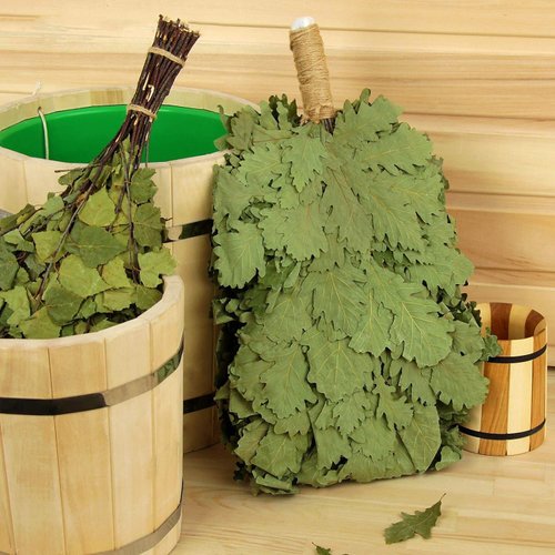 Traditional Professional Russian Caucasian Oak Whisk Venik Broom Bath for Sauna Banya Wenik Organic Massage Веник для бани [3 pcs]