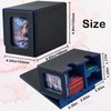FOTEEMO Card Storage Box with Dice Tray, Prime Card Display Commander Deck Box Magic The Gathering Deck Box Holding 250+ Sleeveless Trading Card Storage Box TCG CCG Sports Card box (Black&Blue)