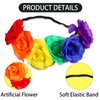 Rainbow Headband Gay Pride Day Rose Flower Crown Rose Flower Headbands for Girls Women Floral Hair Wreath Accessories for LGBTQ Pride Party Decorations Parade Supplies 1PCS