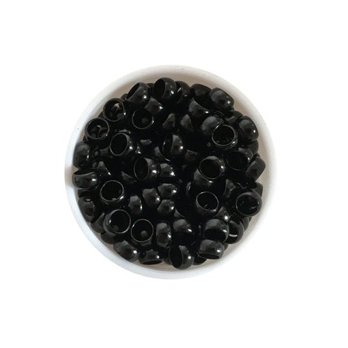 LSNDF 1000Pcs Non-Silicone Nano Ring Nano Lined Beads for Nano Ring Hair Extensions Hair Tinsel Feather Hair Extensions (4.0mm, Black)