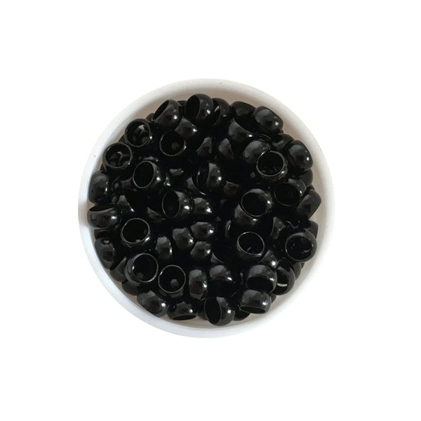 LSNDF 1000Pcs Non-Silicone Nano Ring Nano Lined Beads for Nano Ring Hair Extensions Hair Tinsel Feather Hair Extensions (4.0mm, Black)