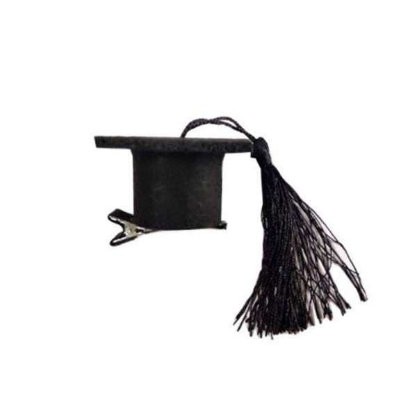 BinaryABC Graduation Hat Hair Clip,Mini Doctoral Cap Hair Clip,Graduation Party Supply Decoration,Graduation Hair Accessories (Black)