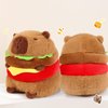 Ditucu Cute Hamburger Capybara Plush Burger Food Capibara Stuffed Animals Plushies Toys Hugging Gifts for Kids Brown 7.8 inch