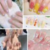 Nail Charms 3D Flower Nail Art Charms 2 Boxes Acrylic Flower Nail Art Rhinestones with Gold Silver Pearl Tweezers DIY Nail Decorations US140