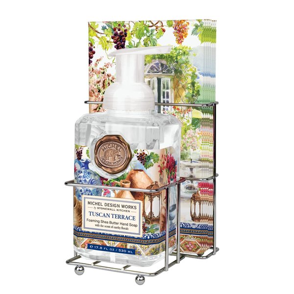 Michel Design Works Scented Foaming Hand Soap and Napkin Caddy Set, Tuscan Terrace